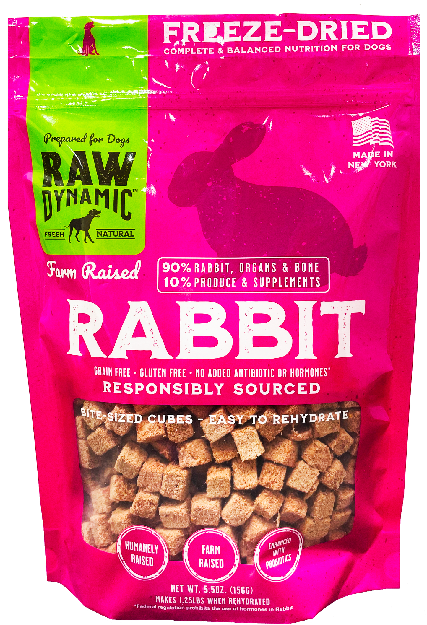 Raw Dynamic Freeze Dried Rabbit Dog 5.5 z