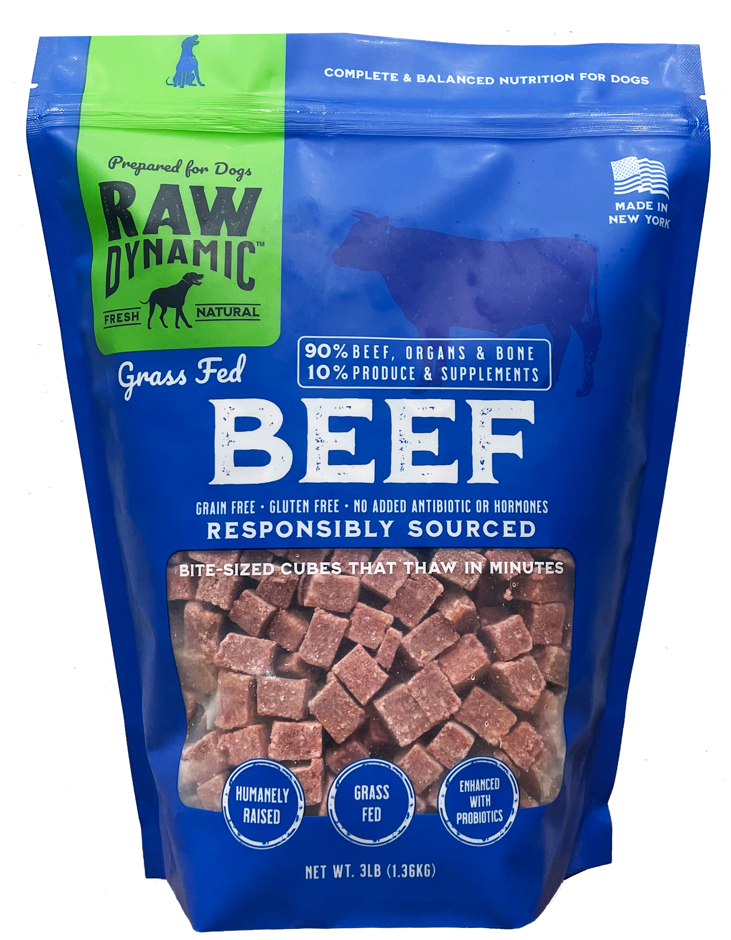 Raw Dynamics Grass-Fed Frozen Beef Dog 6#