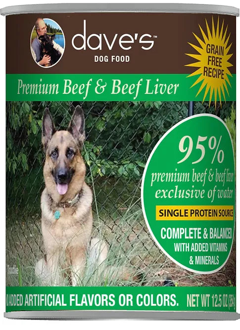 Dave's 95% Beef & Beef Liver Dog 12.5 oz