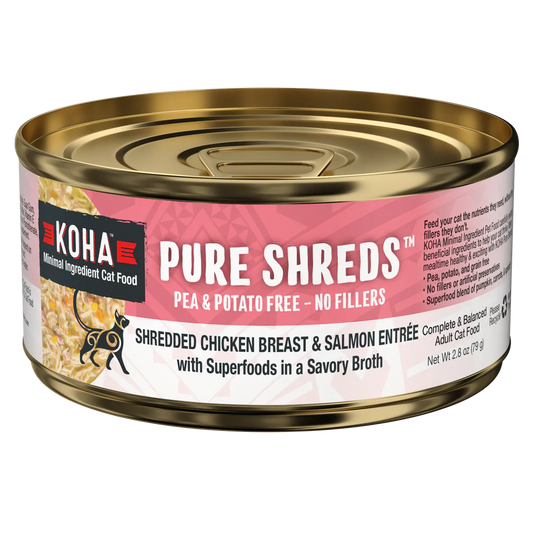 Koha Cat Can Pure Shreds Chicken & Salmon 1.2.8 oz