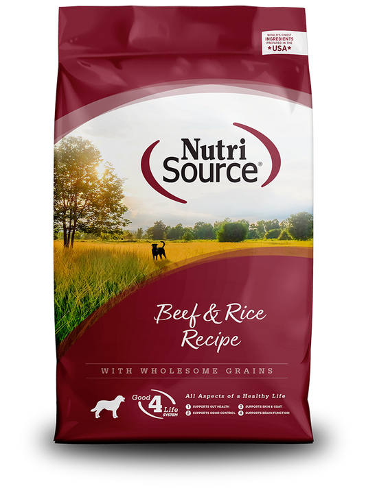 NutriSource Beef Rice Dog Food 26#