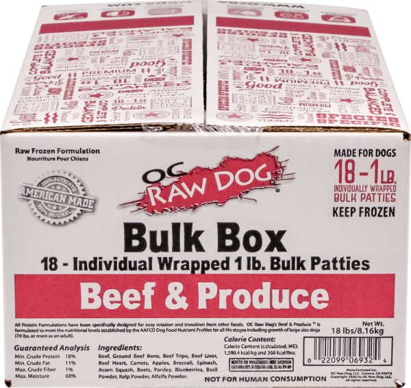 OC Raw Frozen Beef Produce Bulk 18#