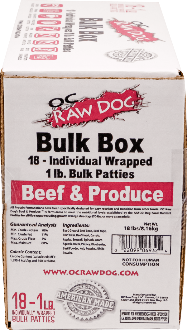 OC Raw Frozen Beef Produce Bulk 18#