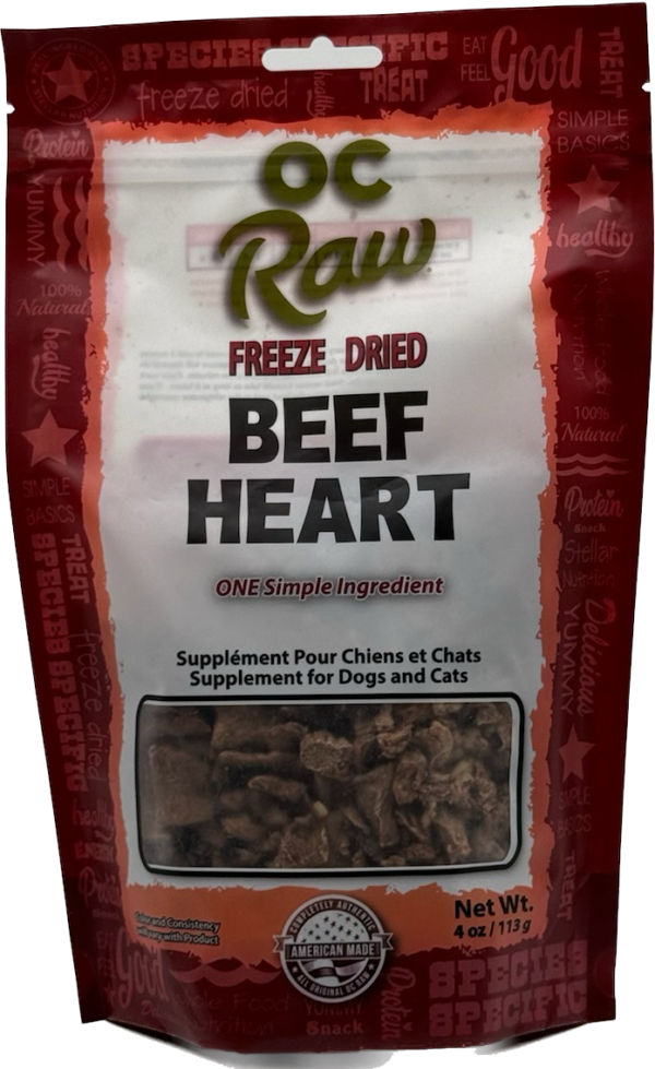 OC Raw FD Beef HEARTS ~ 4 OZ FREEZE DRIED