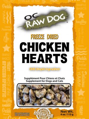 OC Raw FD CHICKEN HEARTS ~ 4 OZ FREEZE DRIED