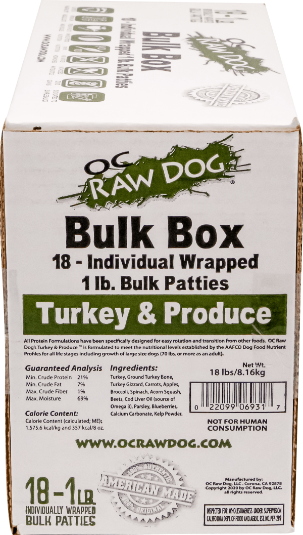 OC Raw Turkey/Produce Bulk 18# Box