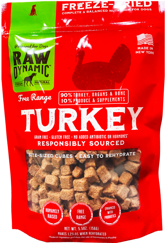Raw DynamicsFreeze Dried Turkey 5.5 oz. Dog