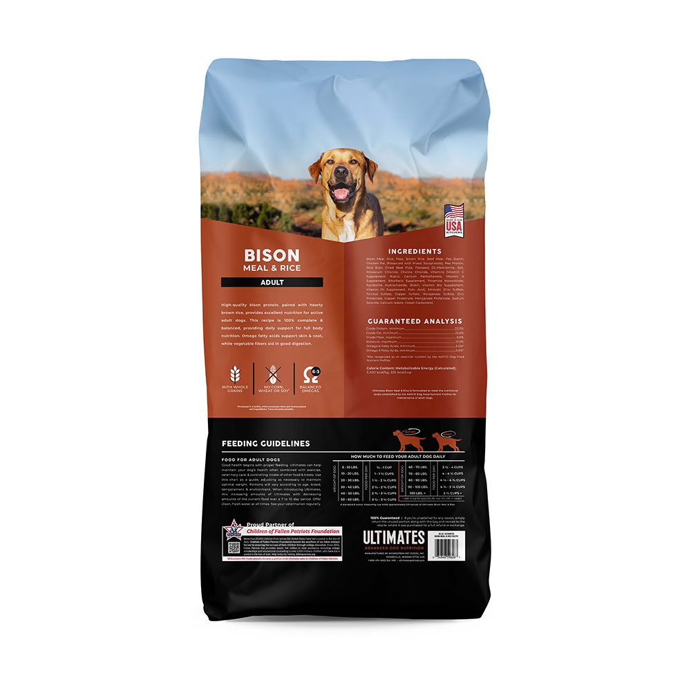 Ultimates Bison Meal & Rice Dog Food 28lbs