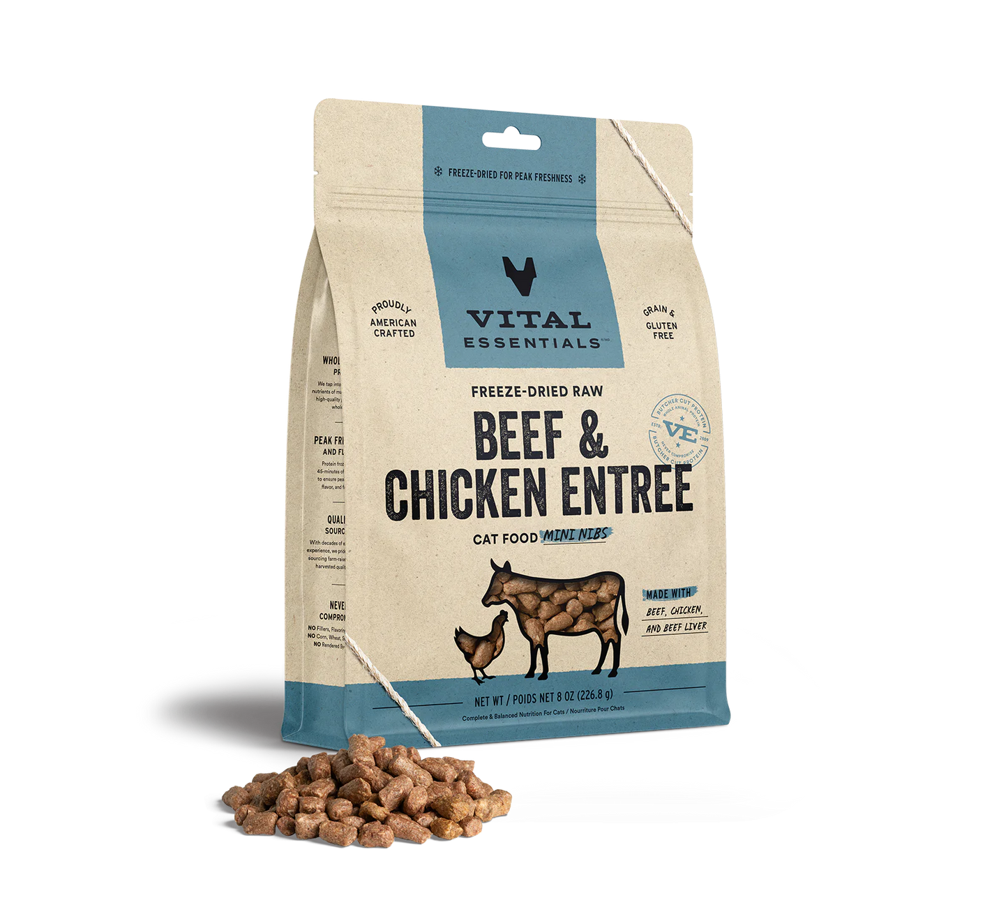 Vital Essentials Beef & Chicken Freeze Dried 12 oz Cat