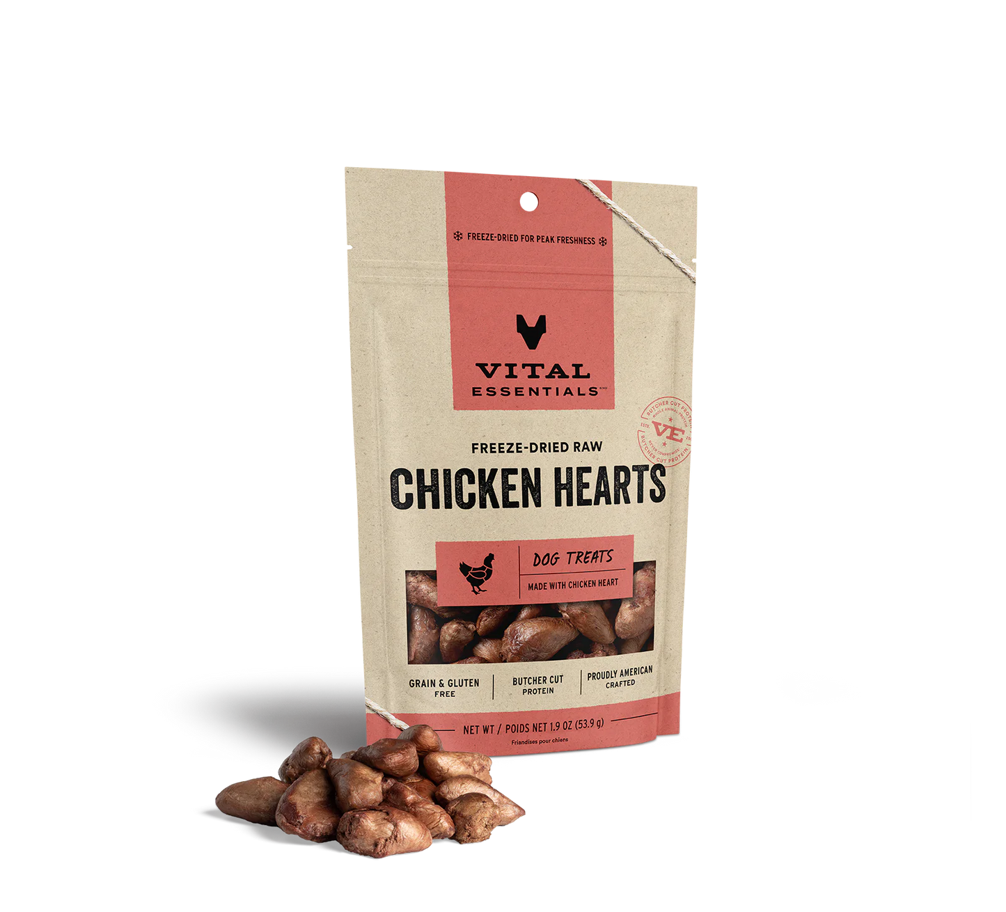 Vital Essentials Freeze Dried Chicken Hearts 1.9 oz.