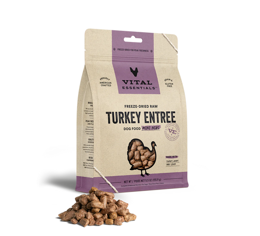 Vital Essentials Dog Food FD Turkey Mini Nibs 25 oz