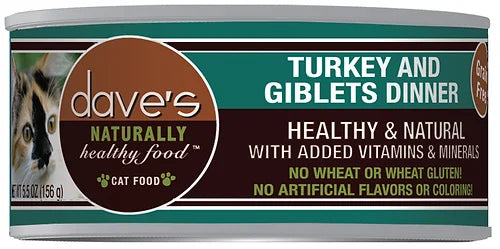 Dave's Cat Naturally Healthy Can Turkey & Giblet 5.5 oz 24
