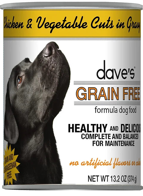 Dave's Dog Can Grain Free Chicken & Veg in Gravy 13.2 oz