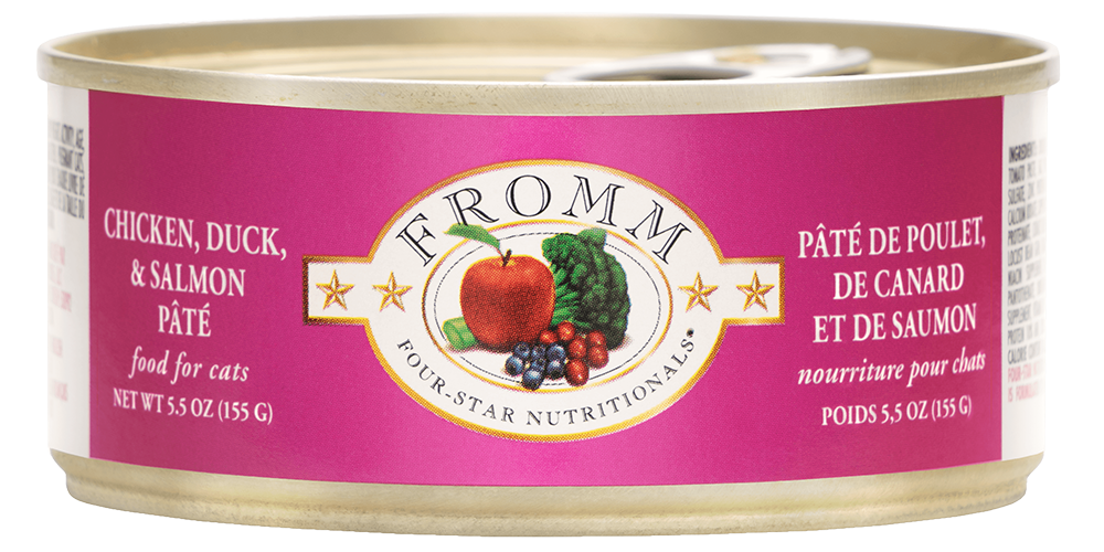 Fromm 4 Star Cat Can GF Pate' Chicken, Duck & Salmon 5.5 oz