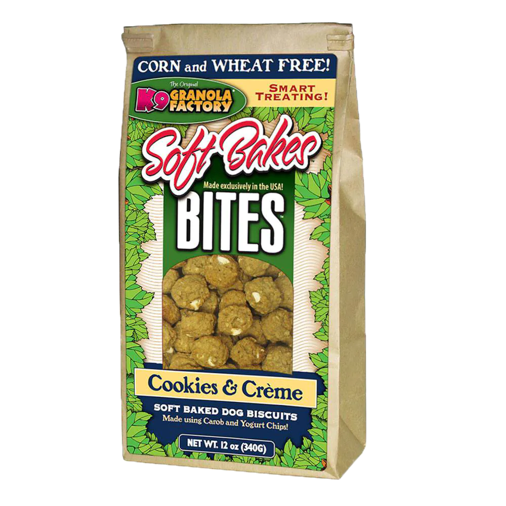 K9 Granola Treats Soft Bakes Bites Cookies Creme Carob 12 oz