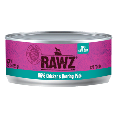 Rawz Cat Can GF 96% Chicken & Herring Pate' 5.5 oz