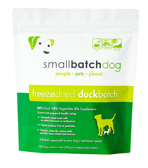 Small Batch Freeze Dried Duck Dog 14 z