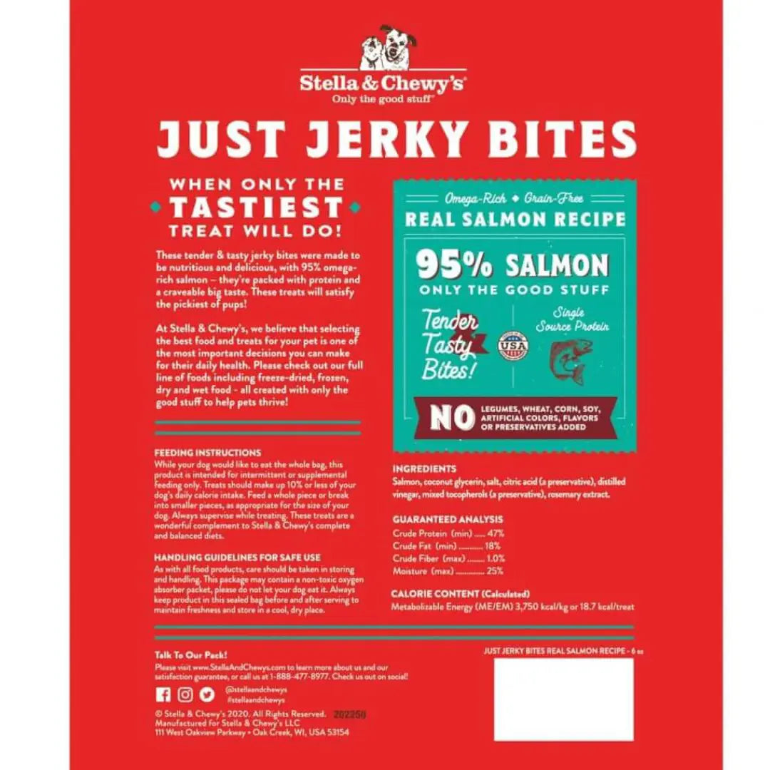 Stella & Chewy's Dog Treat Jerky Bites Salmon 6 oz