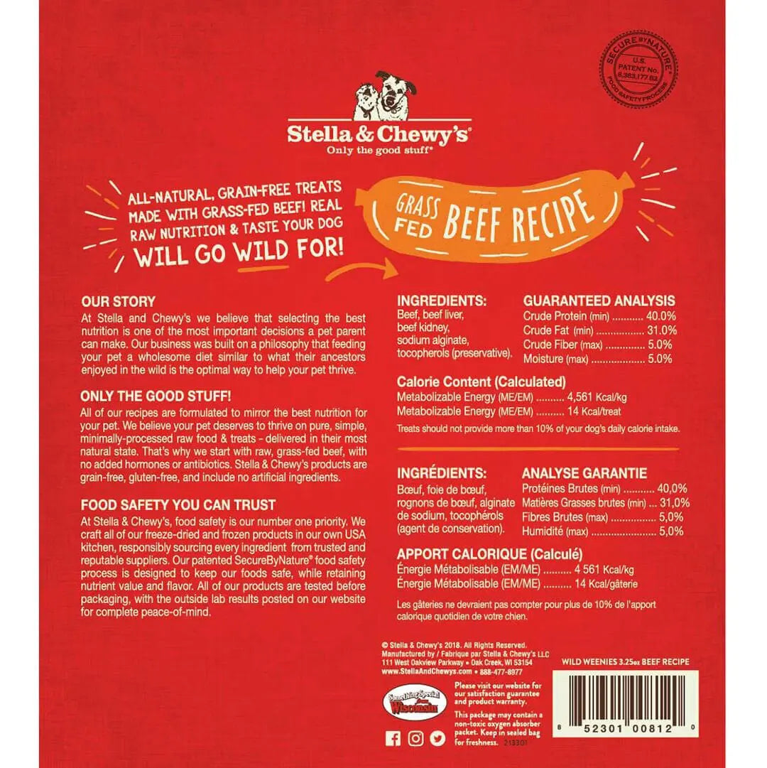 Stella & Chewy's Dog Treat FD Wild Weenies Beef 3.25 oz