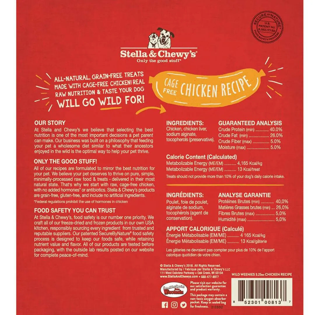 Stella & Chewy's Dog Treat FD Wild Weenies Chicken 3.25 oz