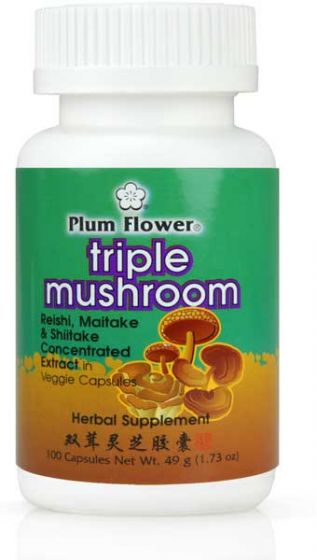 Plum Flower Triple Mushroom Capsules Reishi, Maitake & Shiitake Capsules