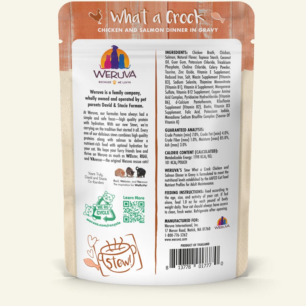 Weruva Cat Stew Pouch GF Chicken & Salmon - What A Crock 3 oz