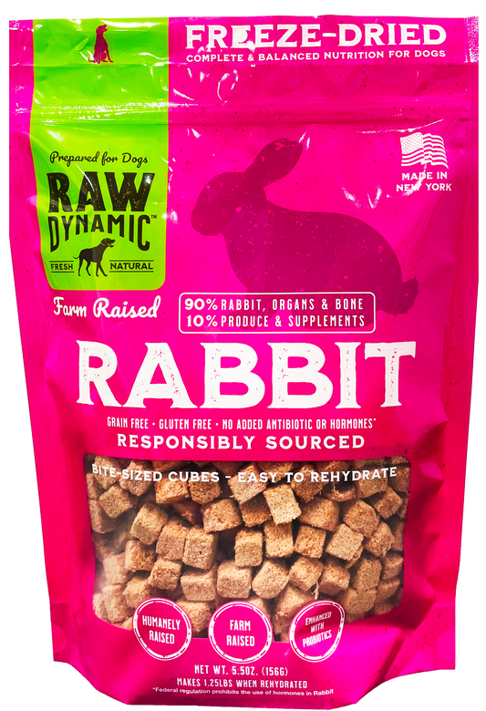 Raw Dynamic Freeze Dried Rabbit Dog 5.5 z