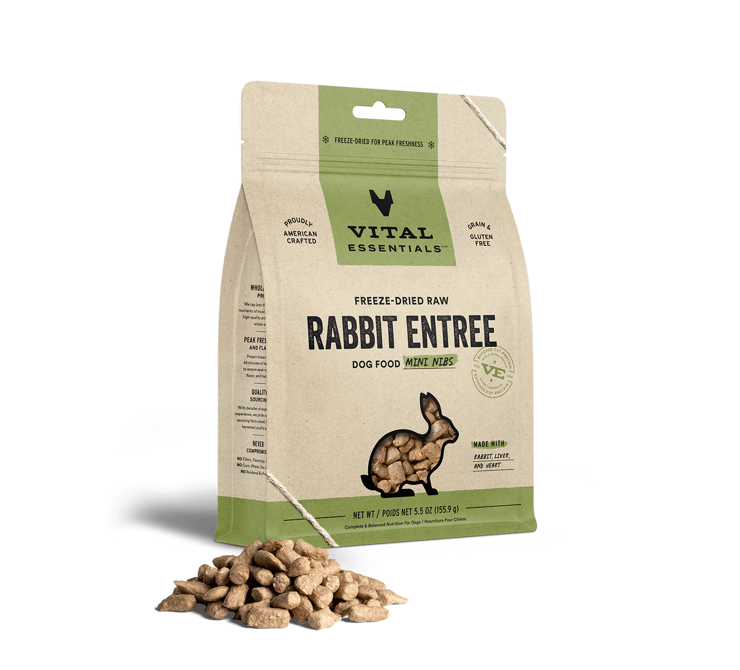 Vital Essentials Freeze Dried Rabbit Dog 14 oz.