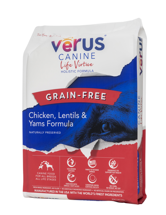 Verus GF Chicken/Lentil/Yam Dog 12#