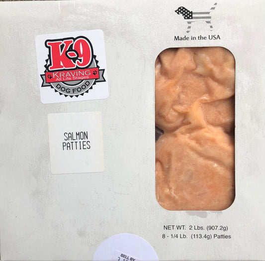 K9 Kravings Salmon 8-4 oz.  Patty
