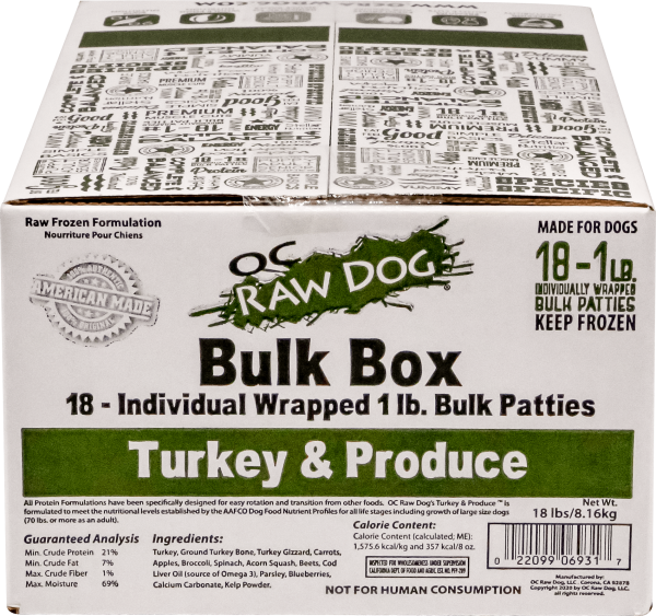 OC Raw Turkey/Produce Bulk 18# Box