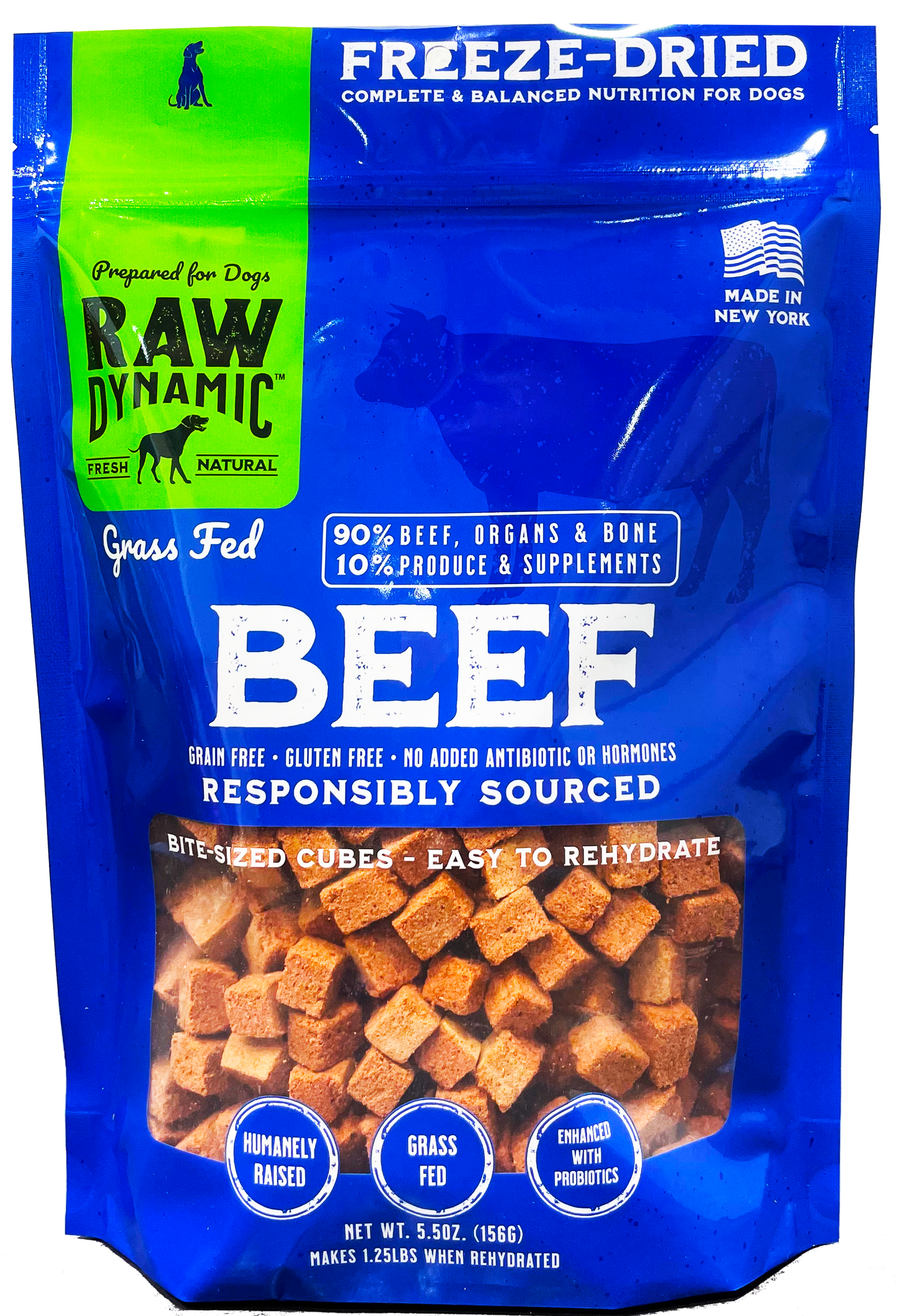 Raw Dynamic Freeze Dried Beef Dog 5.5 z