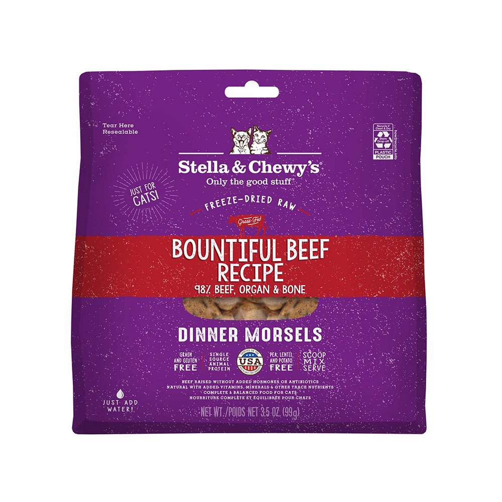 Stella & Chewy's Freeze Dried Bountiful Beef Recipe Dinner Morsels Cat Food 3.5oz