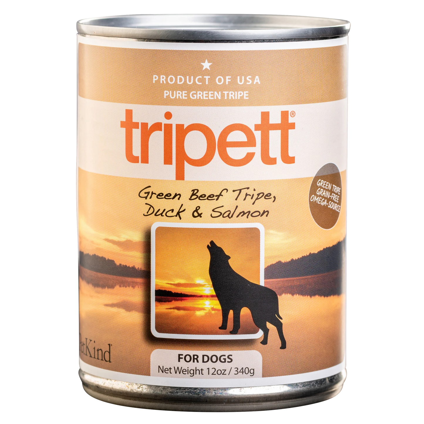 Tripett Green Beef Tripe, Duck & Salmon Can Dog 12 oz br PetKind