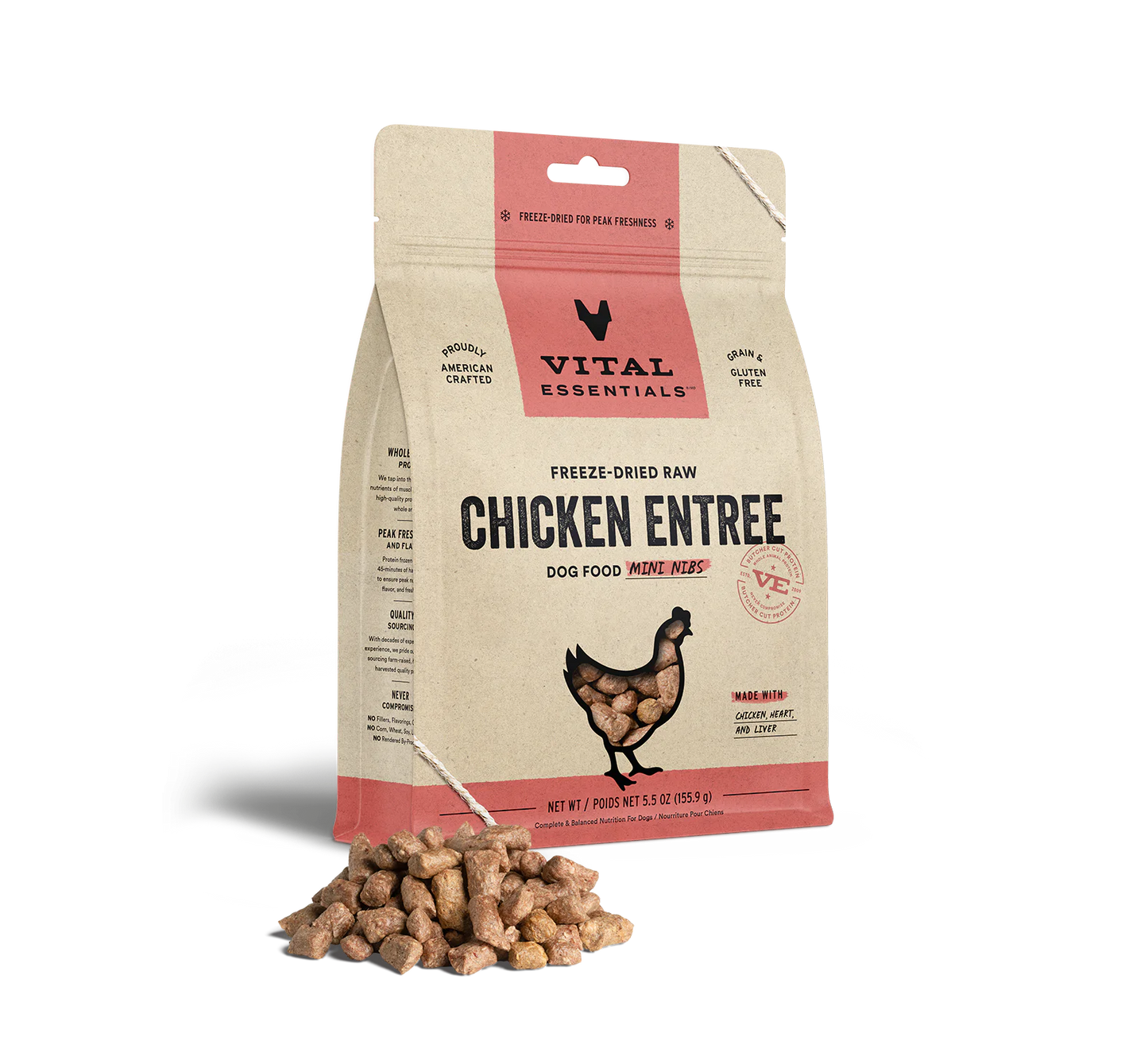 Vital Essentials Freeze Dried Chicken Mini Nibs Dog 14 oz