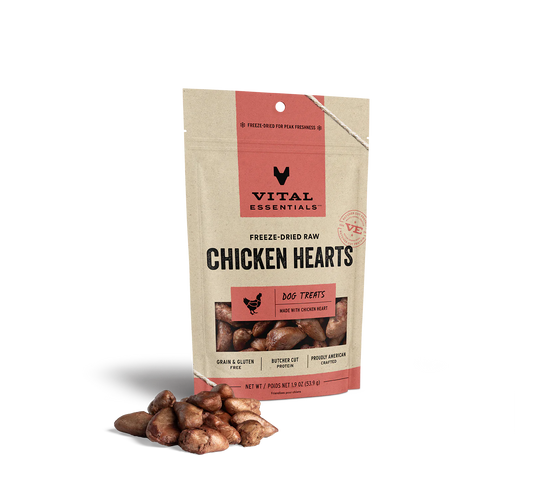 Vital Essentials Freeze Dried Chicken Hearts 3.75 oz.