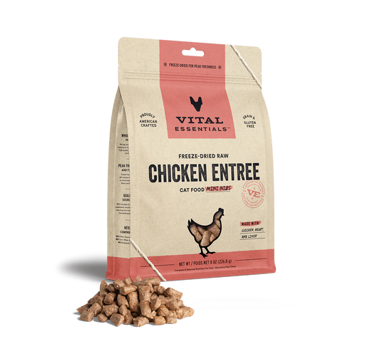 Vital Essentials Freeze Dried Chicken Mini Nibs Cat 8 oz.