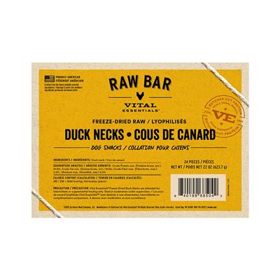 Vital Essentials Freeze Dried Duck Neck Pak of 24