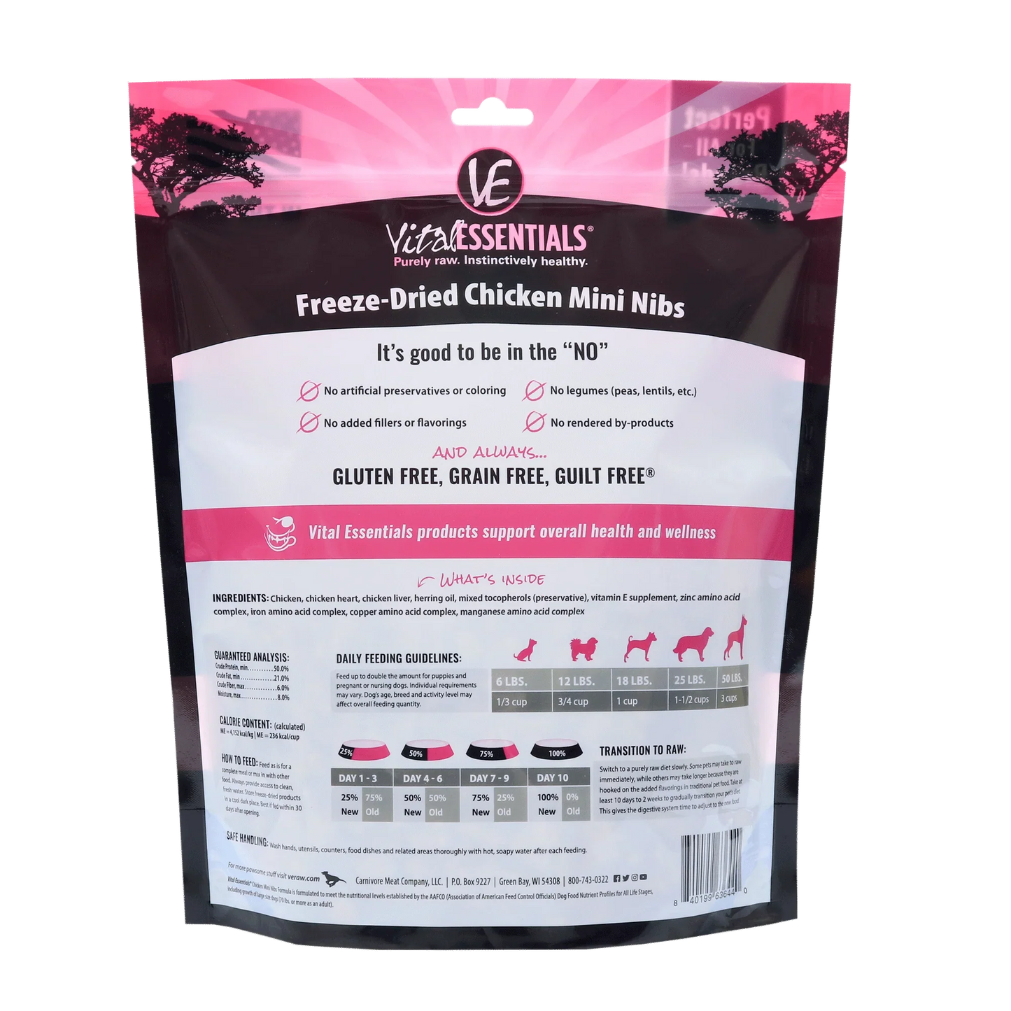 Vital Essentials Dog Food FD Chicken Nibs 16 oz