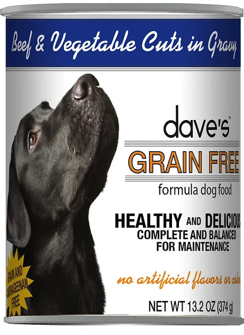 Dave's Dog Can Grain Free Beef & Veg in Gravy 13.2 oz