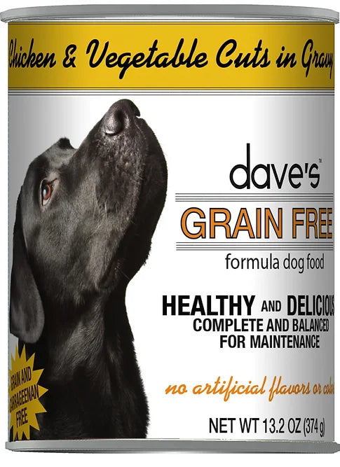 Dave's Dog Can Grain Free Chicken & Veg in Gravy 13.2 oz