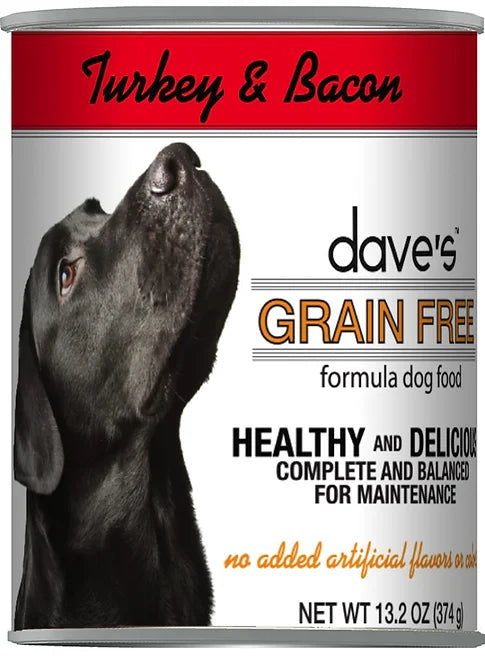 Dave's Dog Can Grain Free Turkey & Bacon 13 oz