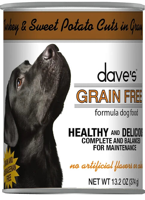 Dave's Dog Can Grain Free Turkey & Sweet Potato in Gravy 13.2 oz