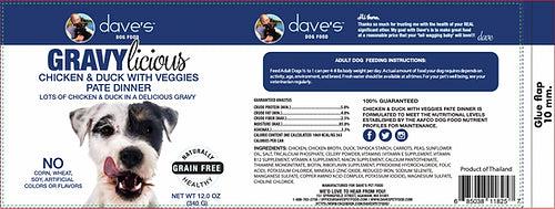 Dave's Dog Can Gravylicious Chicken & Duck 12 oz