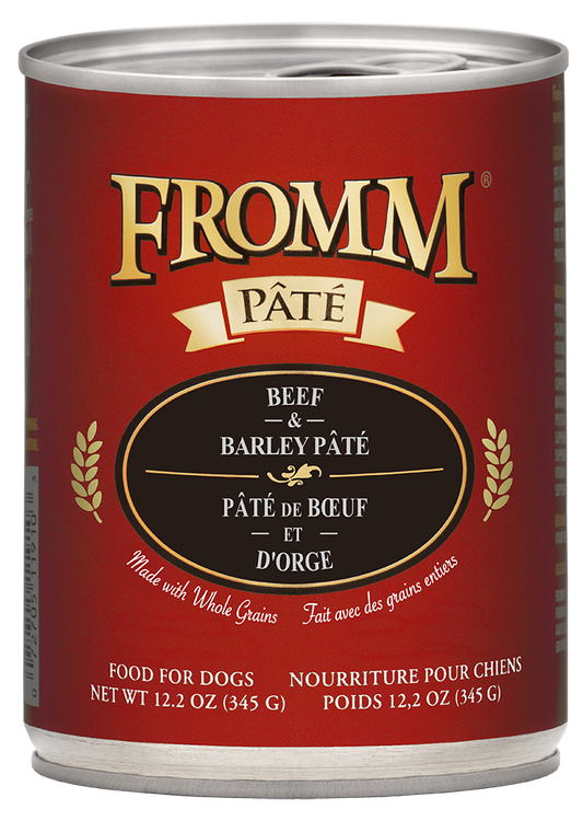 Fromm Dog Can Pate' Beef & Barley 12.2 oz