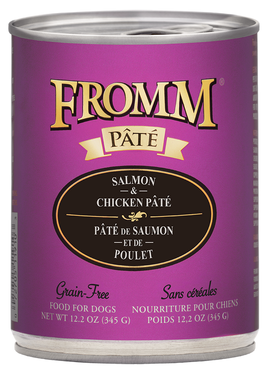 Fromm Dog Can GF Pate' Salmon & Chicken Pate' 12.2 oz