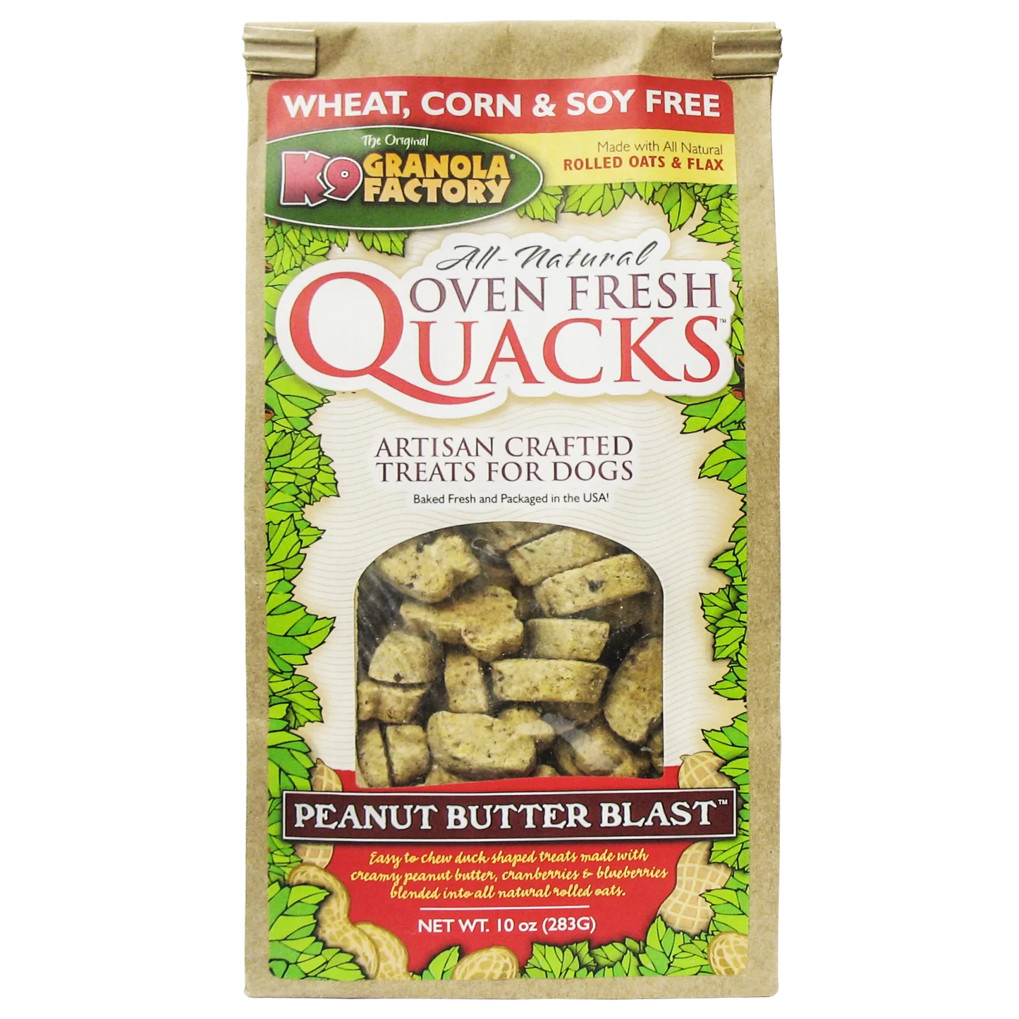 K9 Granola Treats Quacks Oven Fresh Peanut Butter Blast 8 oz