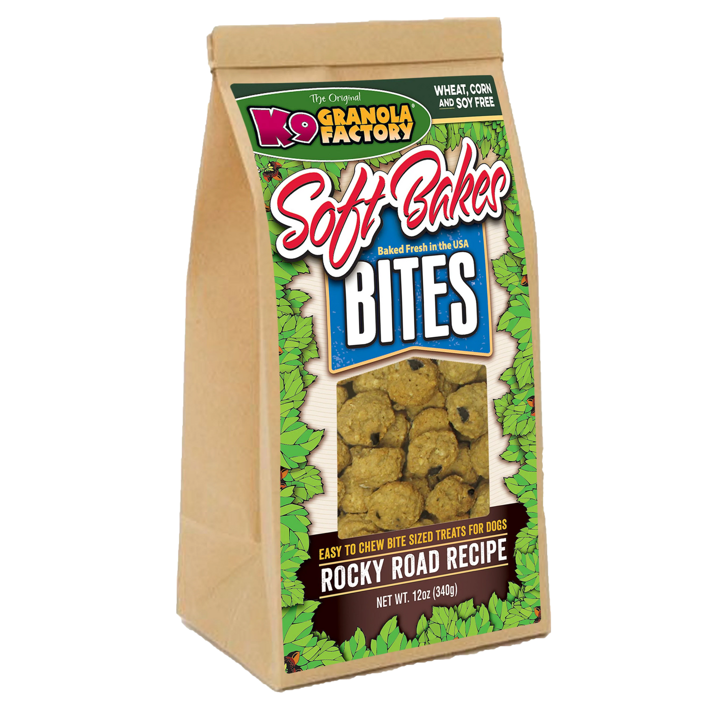 K9 Granola Treats Soft Bakes Bites Rocky Road Coconut Peanut Butter 12 oz