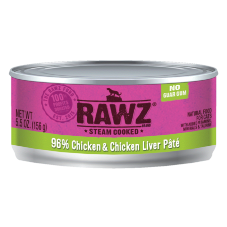 Rawz Cat Can GF 96% Chicken Liver 5.5oz