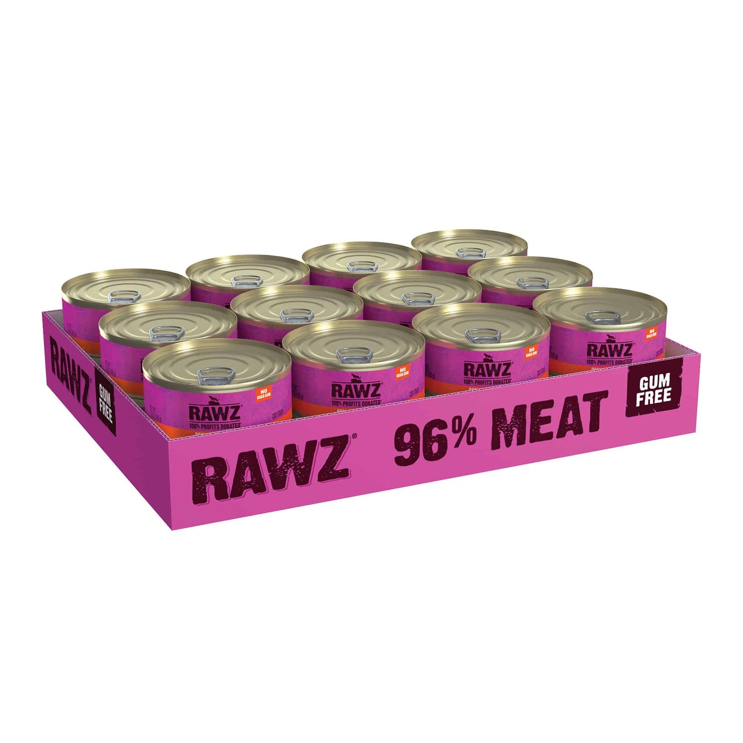 Rawz Cat Can GF 96% Rabbit Pate' 5.5 oz